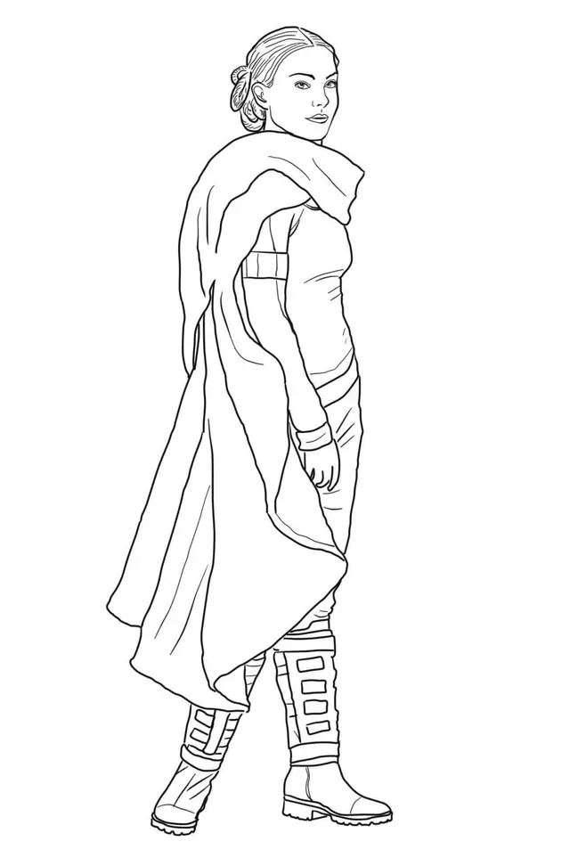 Coloriage Padmé Amidala - Star Wars Episode II - Star wars à imprimer
