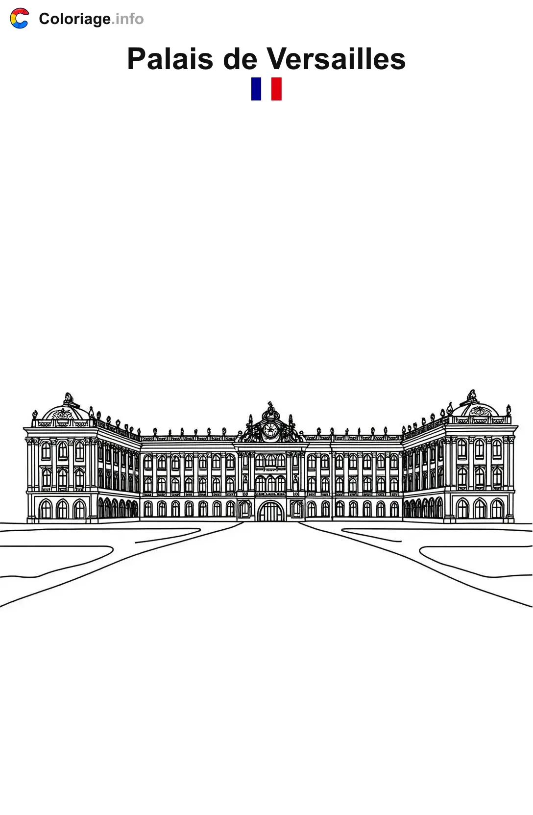 Coloriage Palais de Versailles France - Monuments à imprimer