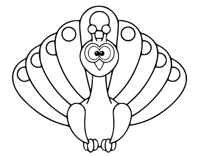 Coloriage Paon Facile Maternelle - Paon à imprimer