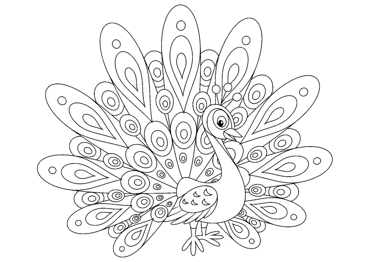 Disegno di Pavone blu da stampare
