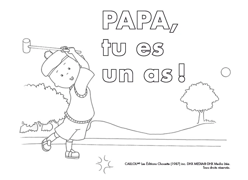 Coloriage Papa Tu Es Un As Carte De Souhait Pour La Fête Des Pères - Caillou à imprimer