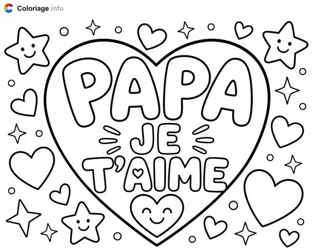 Dad, I Love You coloring page to print