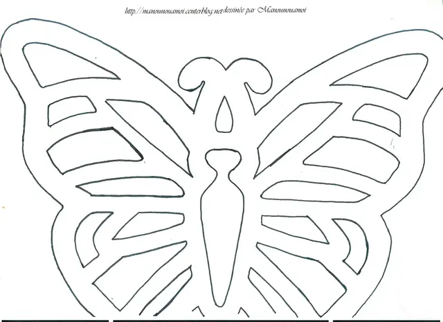 Coloriage Papillon aux ailes délicates à motifs - Papillon à imprimer
