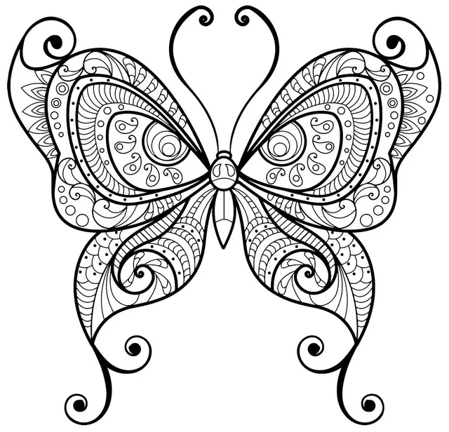 Coloriage Papillon Adulte Jolis Motifs 10 Min - Adulte papillon à imprimer
