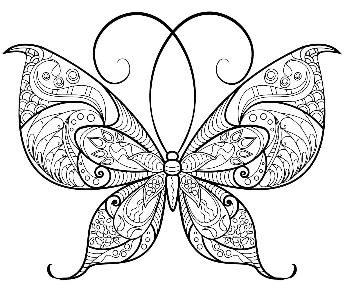 Coloriage Papillon Adulte Jolis Motifs 13 Min - Adulte papillon à imprimer