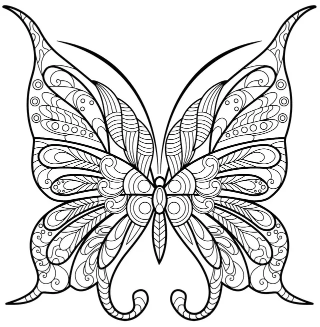 Coloriage Papillon Insecte Jolis Motifs 9 Min - Adulte papillon à imprimer