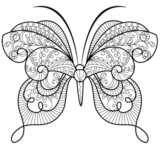 Coloriage Papillon Zentangle Jolis Motifs 15 Min - Adulte papillon à imprimer