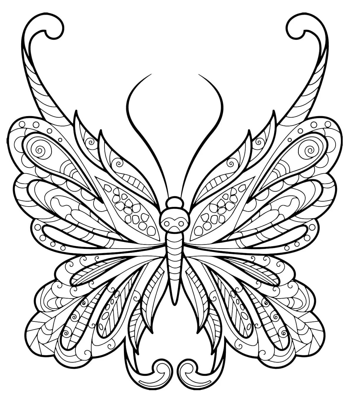 Coloriage Papillon Zentangle Jolis Motifs 18 Min - Adulte papillon à imprimer