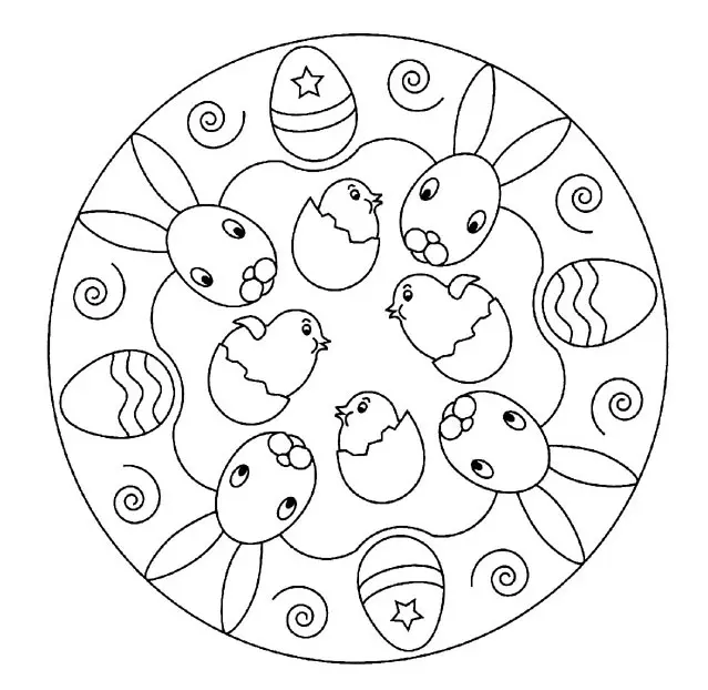 Easter Mandala coloring page to print