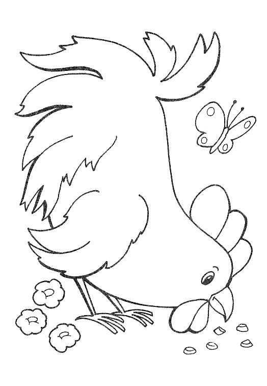 Coloriage Pâques Papillon Et Poule - Pâques à imprimer