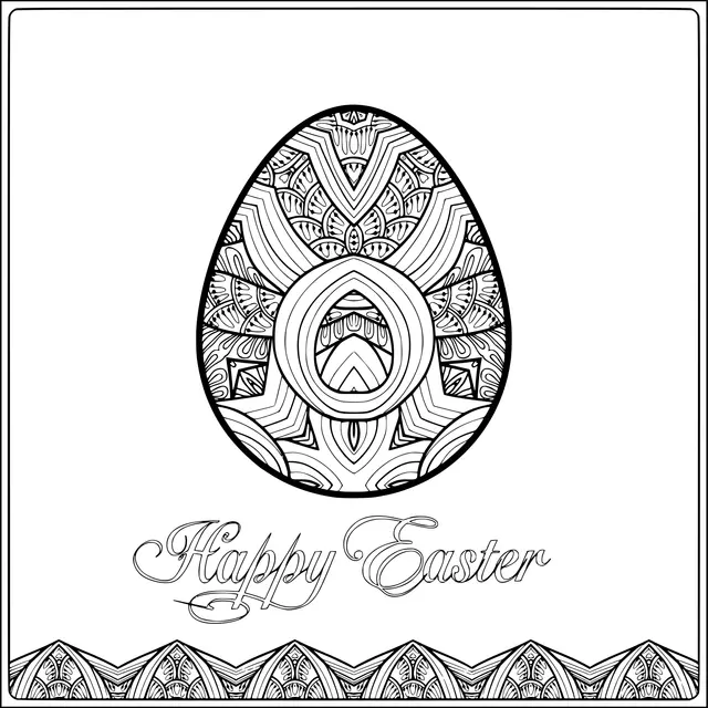 Coloriage Pâques Pour Adulte Zentangle Anti Stress - Pâques à imprimer