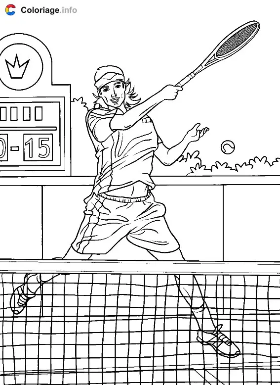 Tennis Match coloring page to print