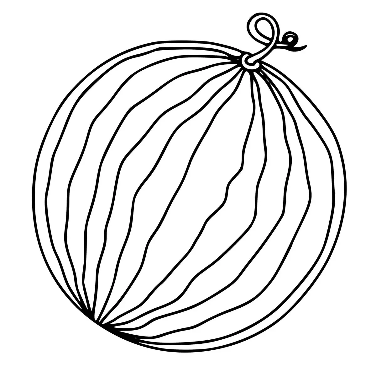 Watermelon coloring page to print