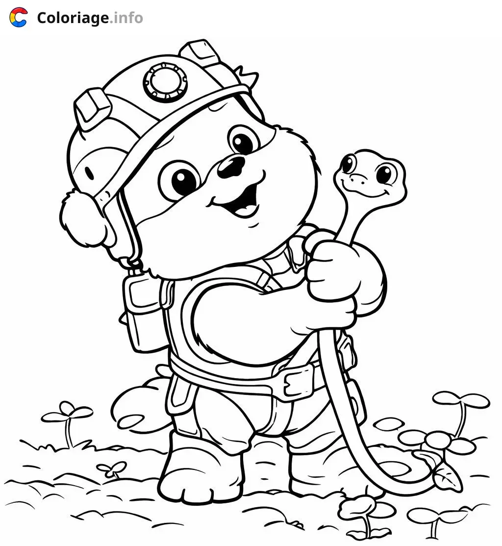 Coloriage pat patrouille mission dino ruben et bebe dinosaure - Pat patrouille à imprimer