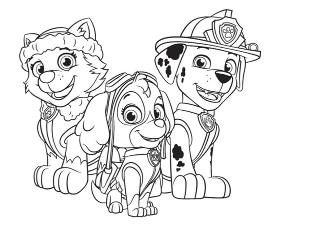 Coloriage Pat Patrouille Stella Avec Marcus - Cars à imprimer