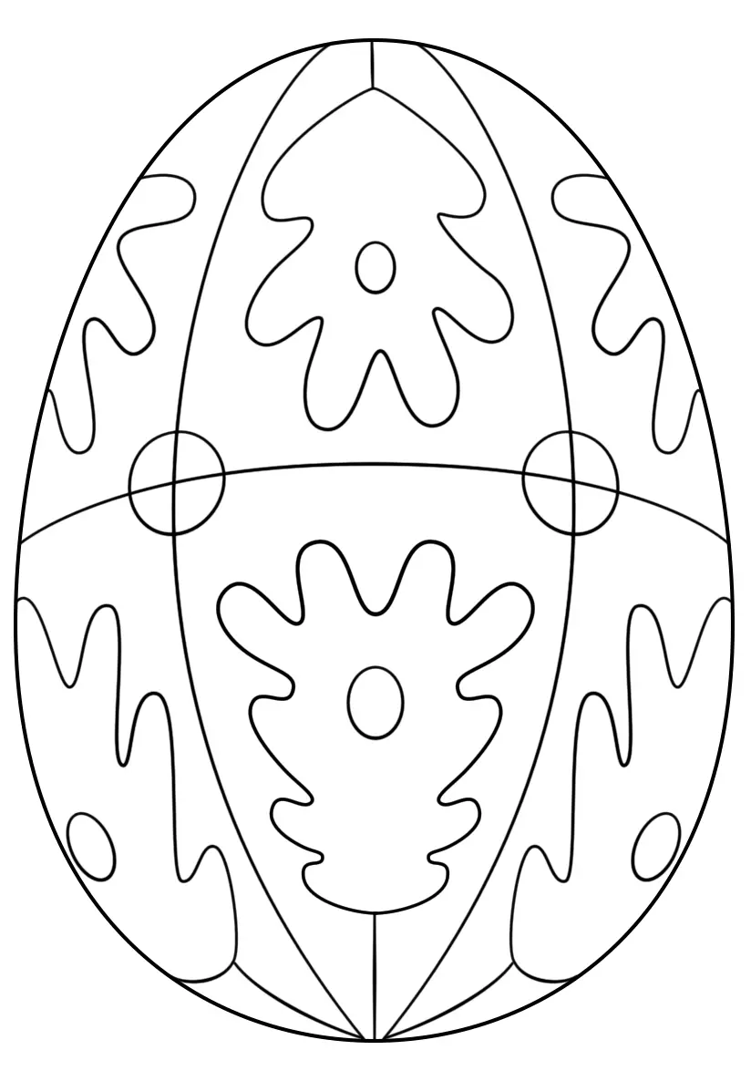 Coloriage Patterned Œuf De Pâques - Pâques à imprimer