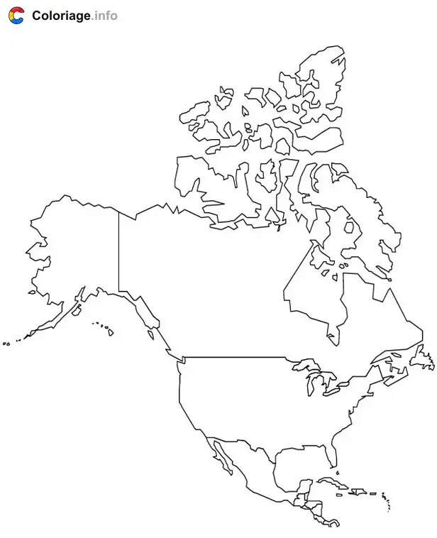 North American Countries coloring page to print