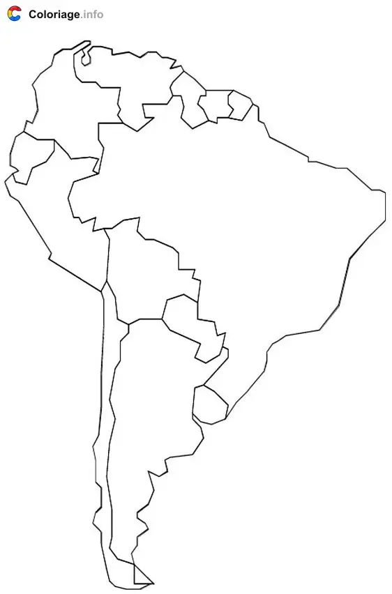 South American Countries coloring page to print