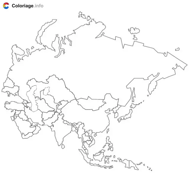 Coloriage Pays d'Asie - Pays à imprimer