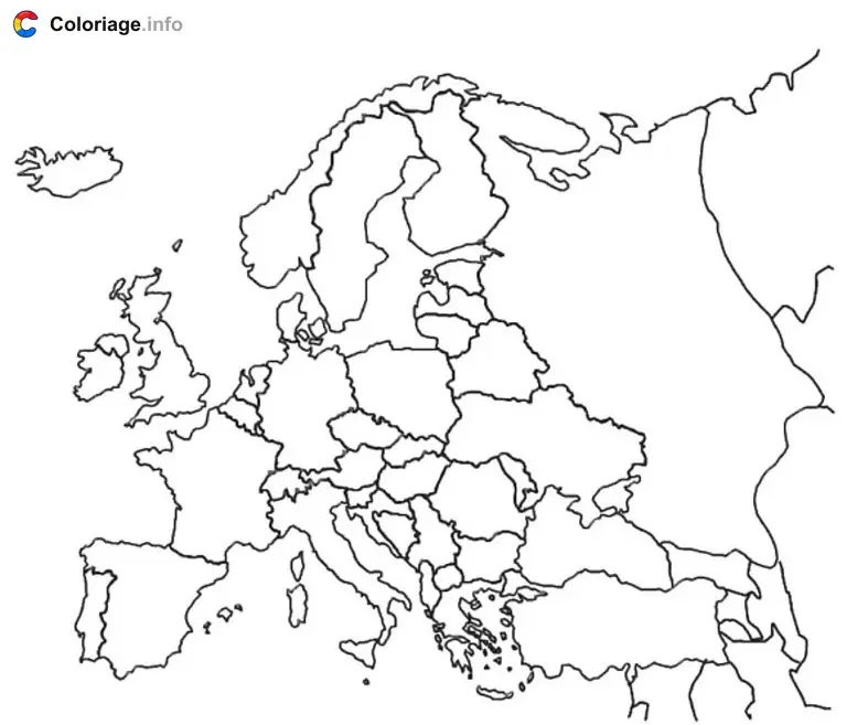 European Countries coloring page to print