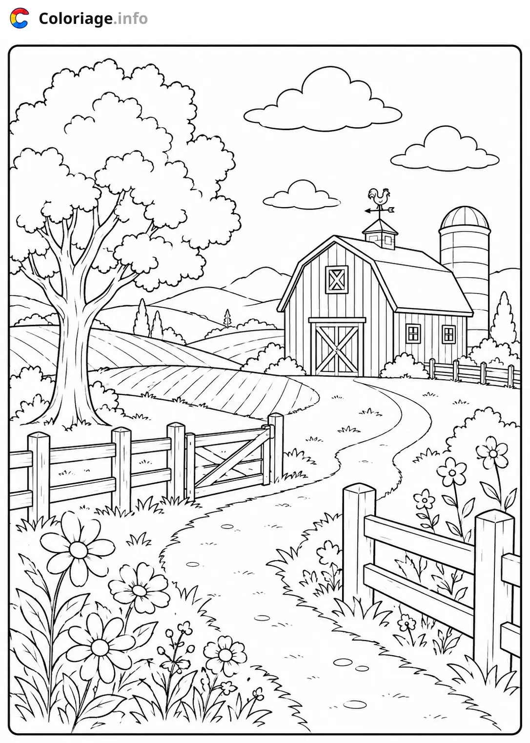 Dibujo de La Granja en el Campo para colorear