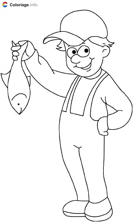 Ausmalbild Pêcheur zum Ausdrucken