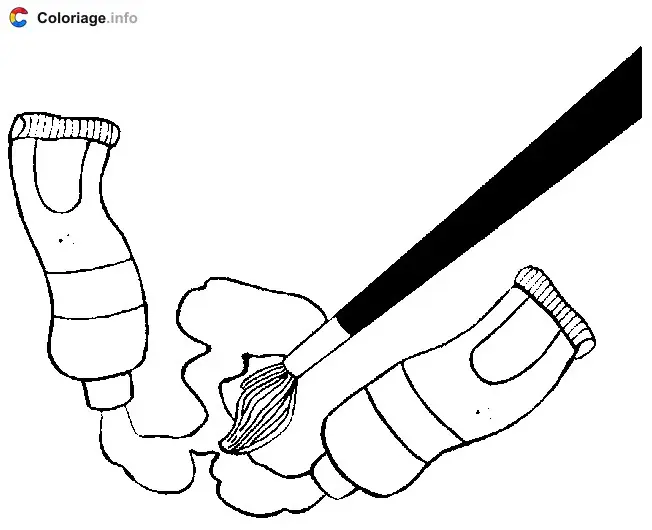 Paint and Paintbrush coloring page to print