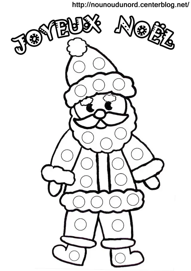 Coloriage Père Noël distribuant des cadeaux magiques - Père Noël à imprimer