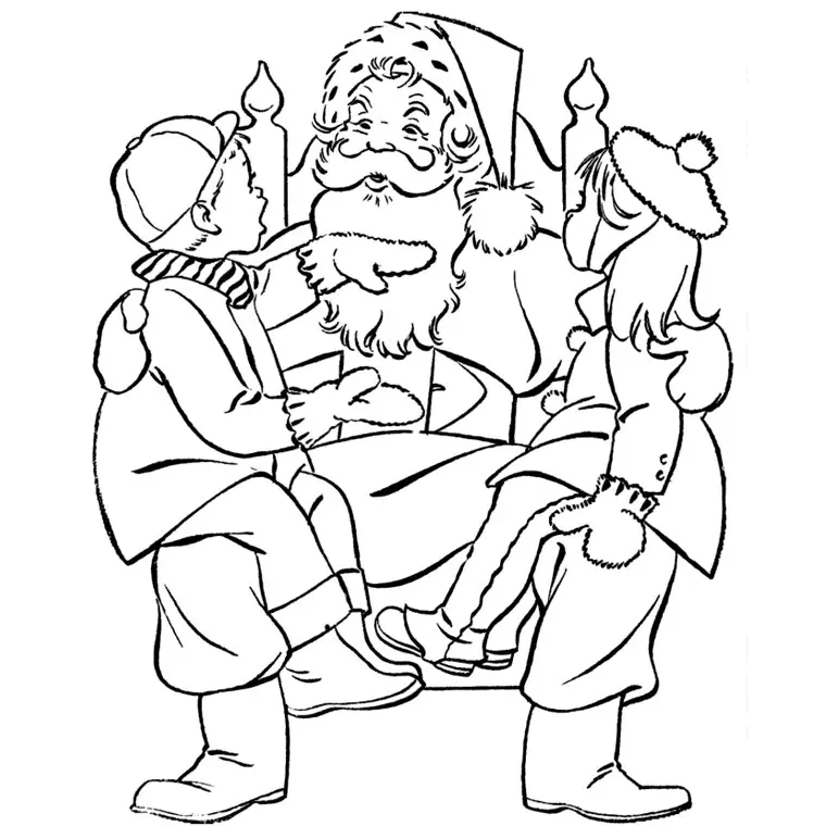 Preschool Santa Claus coloring page to print
