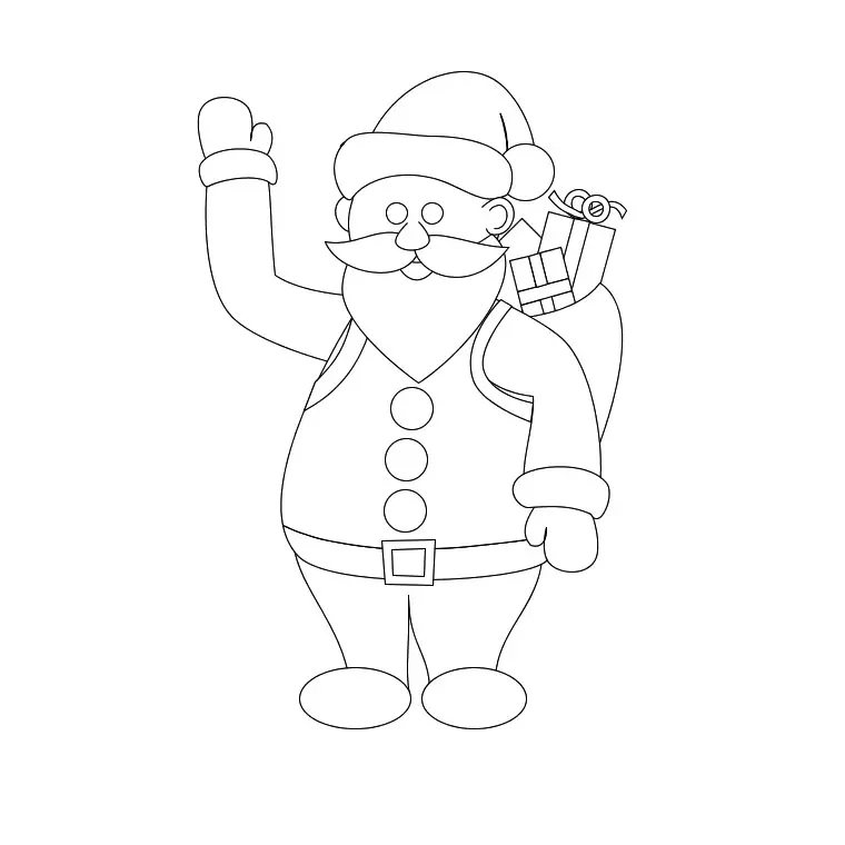 Simple Santa Claus coloring page to print