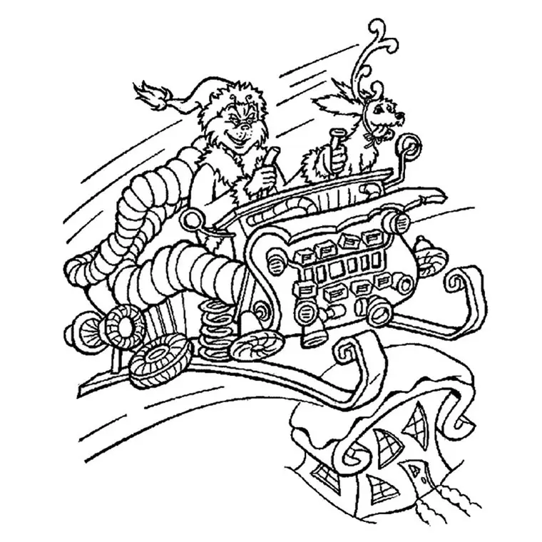 Santa Claus and His Sleigh coloring page to print
