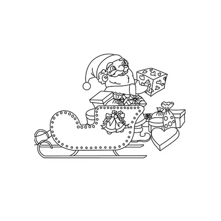 Santa Claus and His Sleigh coloring page to print