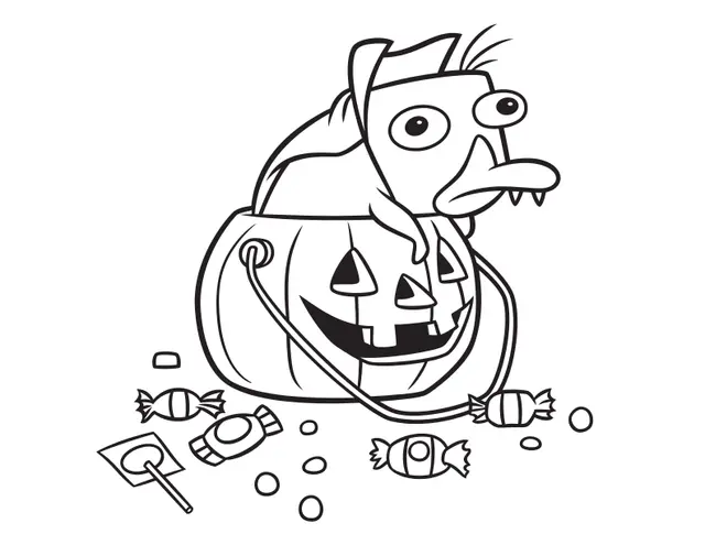 Coloriage Perry Halloween - Halloween disney à imprimer