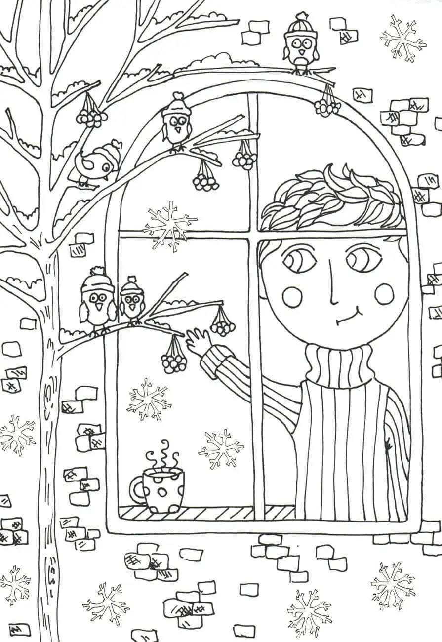 Coloriage Peter Boy In November Automne - Automne à imprimer