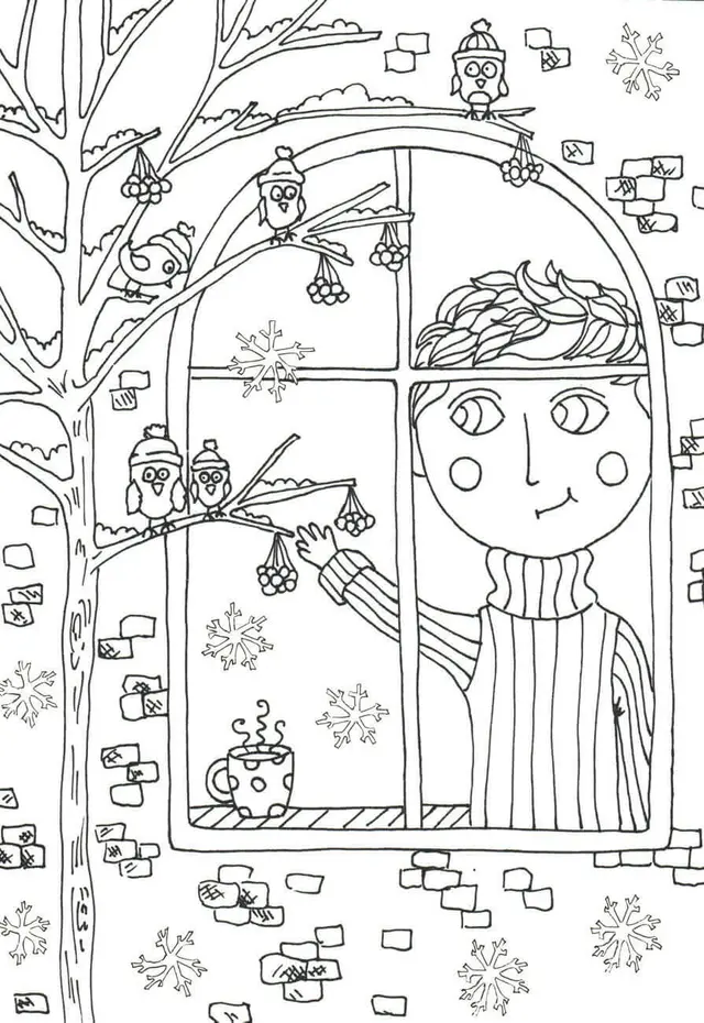 Coloriage Peter Boy In November Automne - Automne à imprimer