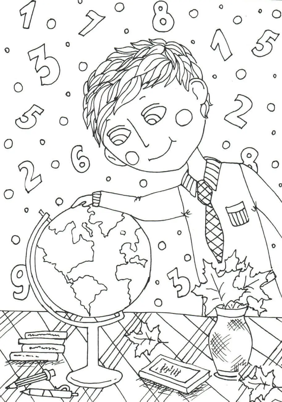 Coloriage Peter Boy In September Automne - Automne à imprimer