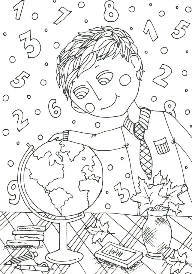 Coloriage Peter Boy In September Automne - Automne à imprimer
