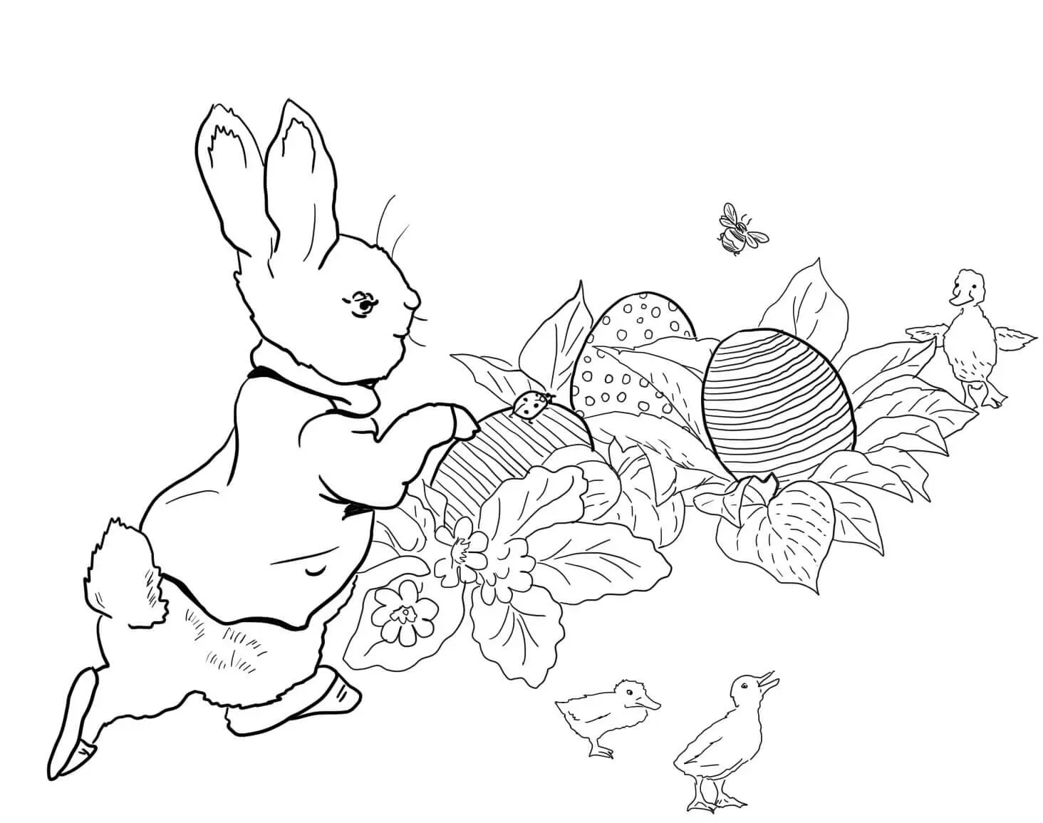 Coloriage Peter Rabbit Easter Egg Hunt - Pierre lapin à imprimer