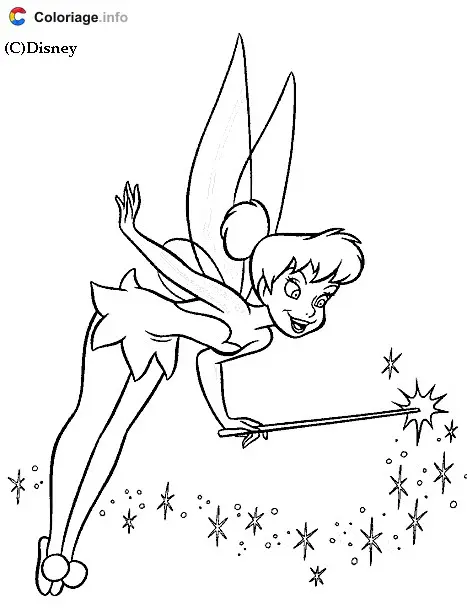 Peter Pan Flying Over Neverland coloring page to print
