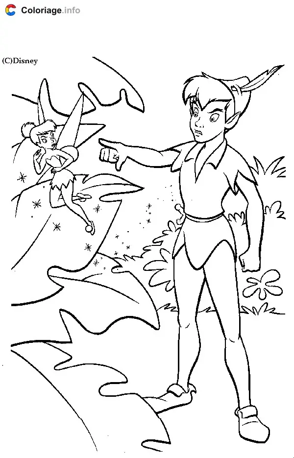 Peter Pan Flying Over London coloring page to print