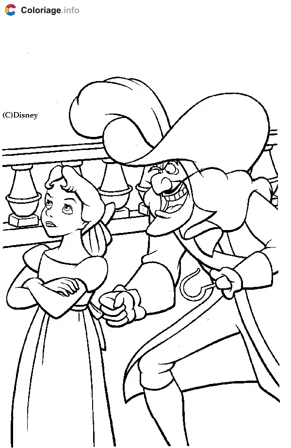 Peter Pan and Wendy Flying Over London coloring page to print
