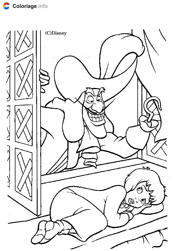 Peter Pan and Wendy Flying Over London coloring page to print