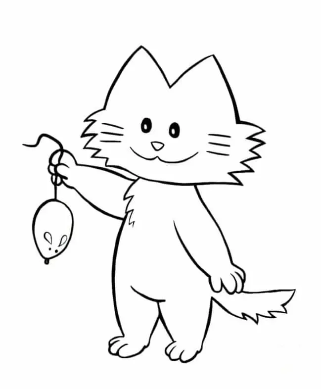 Coloriage Petit Chat Attrape La Souris - Chat à imprimer