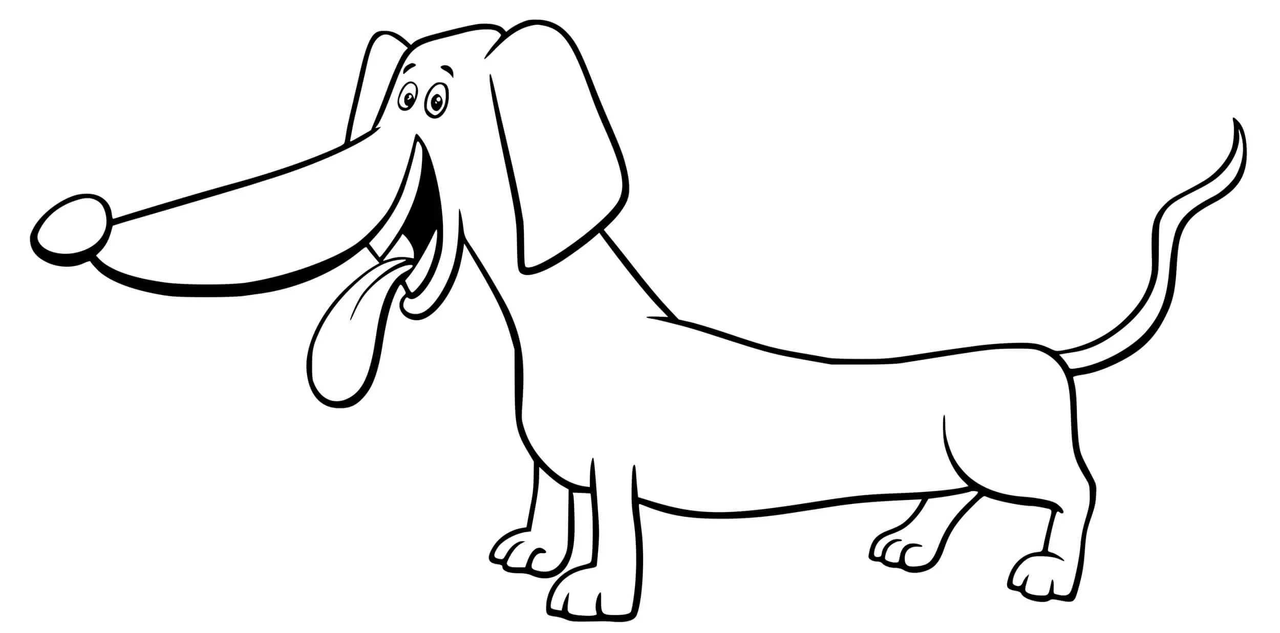 Coloriage Petit Chien Teckel Loyal Et Très Attache A Son Maître - Chien à imprimer