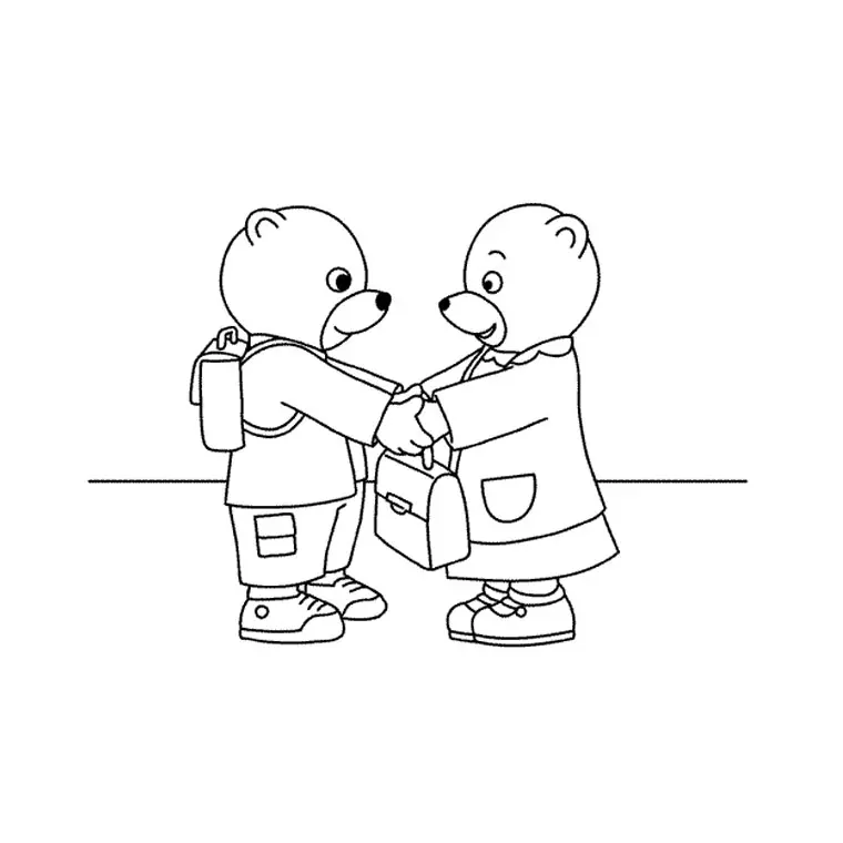 Dibujo de Petit Ours Brun en el colegio para colorear