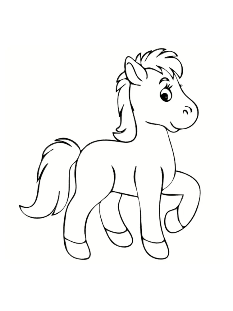 Coloriage Petit Poney Cheval De Petite Taille - Poney à imprimer