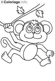 Little Monkey in the Tree coloring page to print