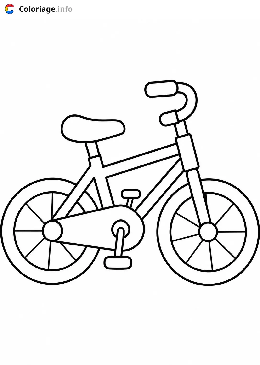 Coloriage Petit vélo facile pour enfants - Vélo à imprimer