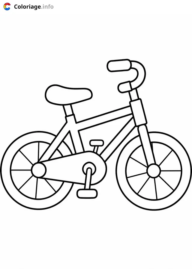 Coloriage Petit vélo facile pour enfants - Vélo à imprimer