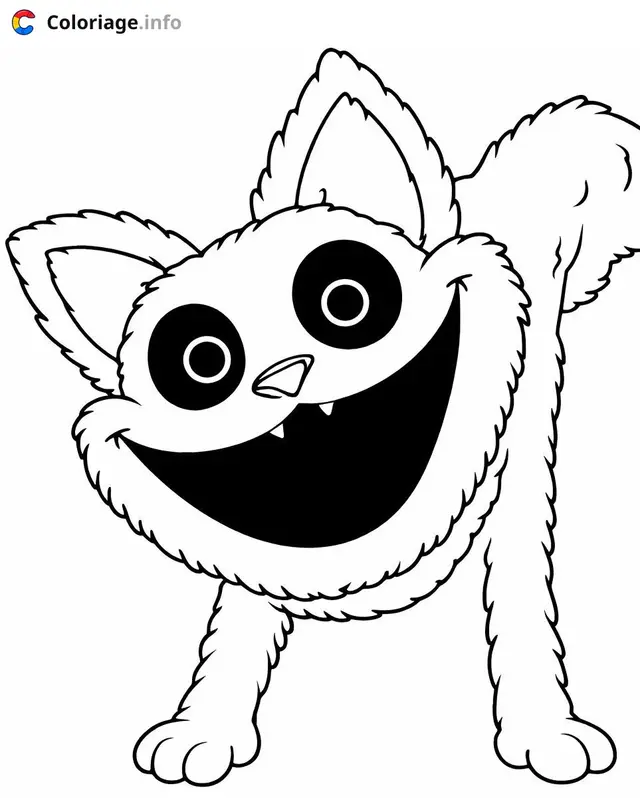 Smiling Fluffy Creature Poppy Playtime 1 coloring page to print